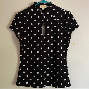 Mod-Cloth high neck Polka Dot Blouse